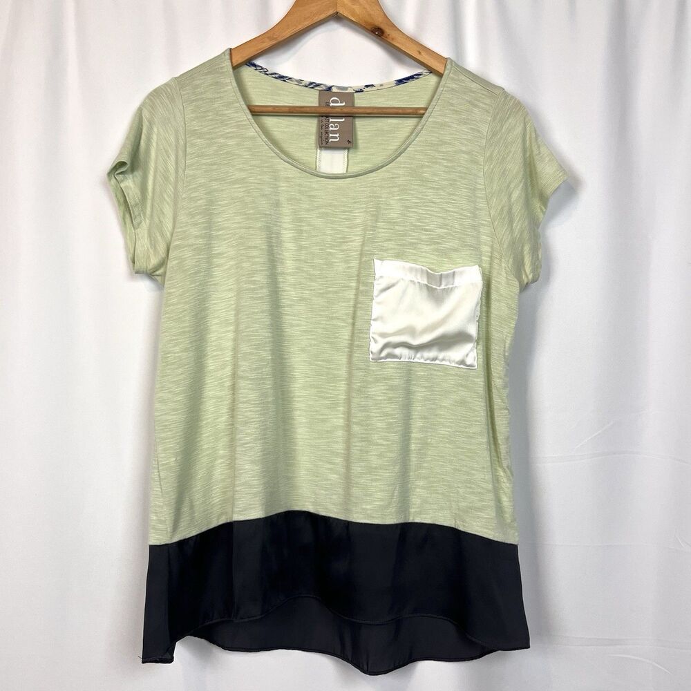 Dolan Women's Size Medium Green Solid Left Coast Collection Rayon Blend Tunic